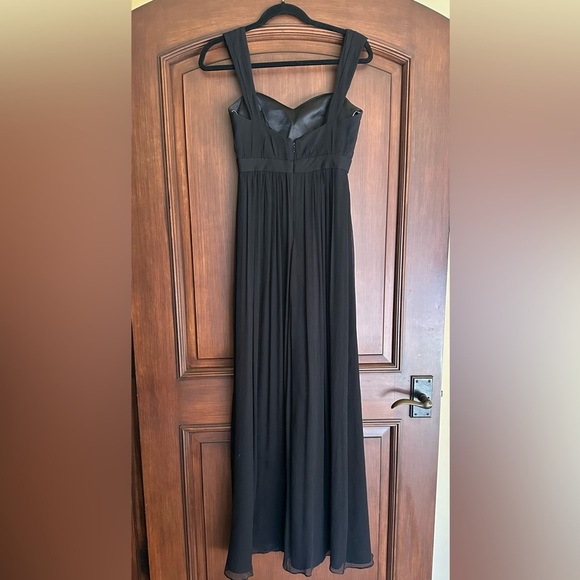 JENNY YOO- Leah Chiffon/Silk Black Gown, Size 2 - Picture 4 of 7